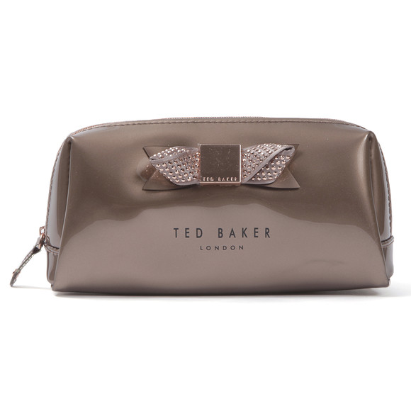 Ted Baker Womens Bronze Ted Baker Piksi Metallic Rosegold Bow Large Washbag #1