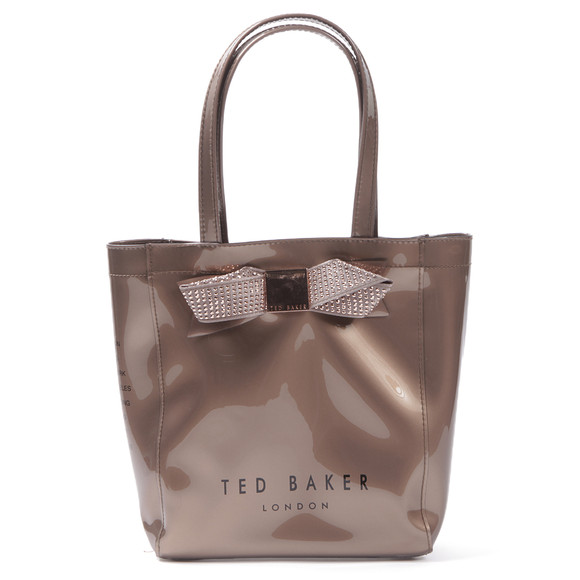 Ted Baker Womens Bronze Ted Baker Ticon Rosegold Metallic Small Bow Gem Ikon Bag #1