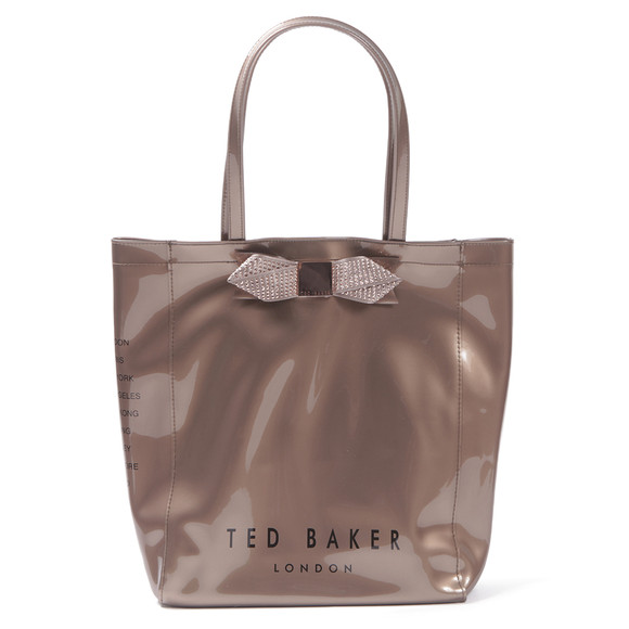 Ted Baker Womens Bronze Ted Baker Gemcon Rosegold Metallic Bow Gem Ikon Bag #1