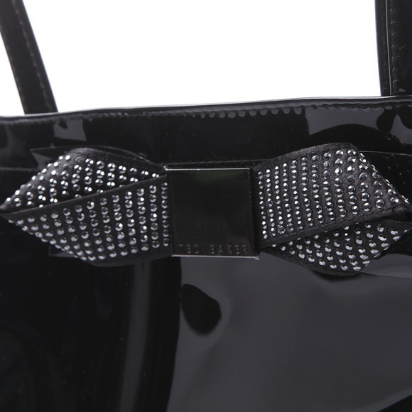 Ted Baker Womens Black Ted Baker Gemcon Black Metallic Bow Gem Ikon Bag #2