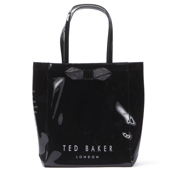 Ted Baker Womens Black Ted Baker Gemcon Black Metallic Bow Gem Ikon Bag #1