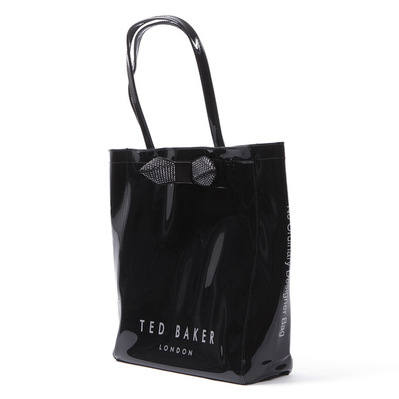 Ted Baker Womens Black Ted Baker Gemcon Black Metallic Bow Gem Ikon Bag #4