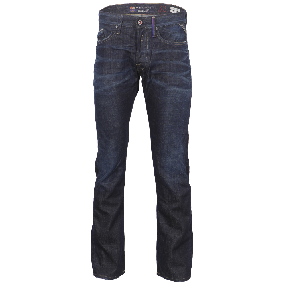 Replay Waitom FC Barcelona Dark Wash Regular Slim Jean | Masdings