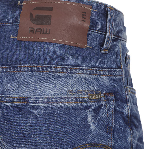 G-Star Mens Blue G-Star 3301 Wisk Denim Light Aged Straight Leg Jean main image