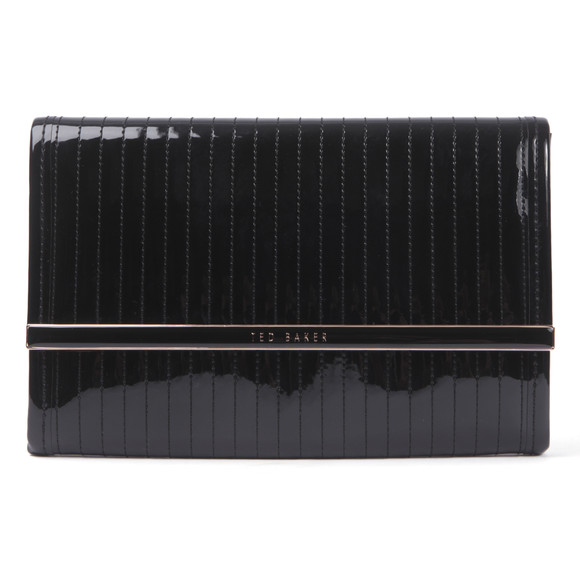 Ted Baker Womens Black Ted Baker Kirah Quilted Enamel Mini Ipad Xbody Bag #1