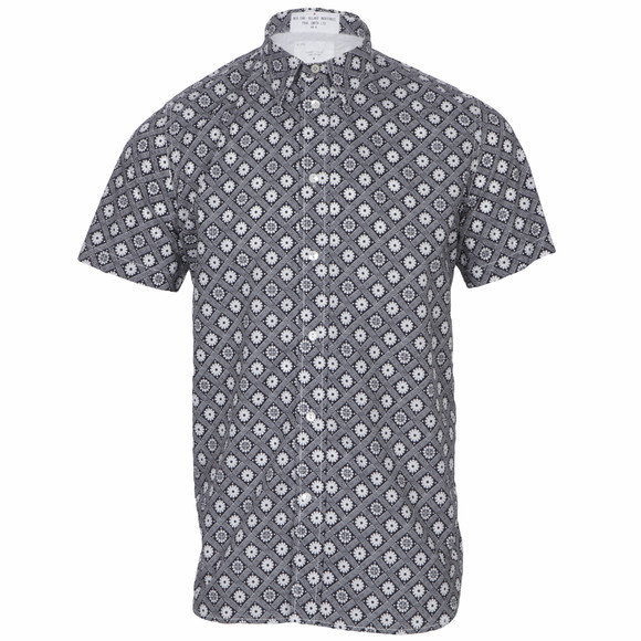 Paul Smith Red Ear Mens Black Paul Smith Red Ear All Over Pattern Short Sleeve Shirt #1