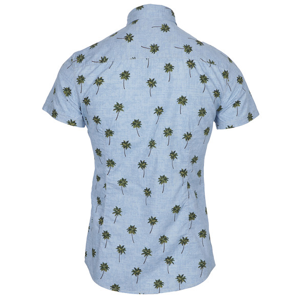 Armani Jeans Mens Blue Armani Jeans V6C54 Palm Print Shirt #4