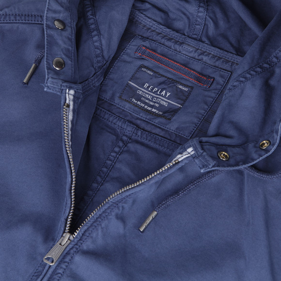 Replay Mens Blue Replay M8545 Washed Navy Hooded Jacket main image