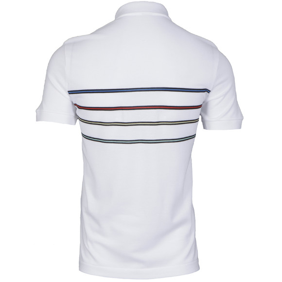 Lacoste Mens White Lacoste White Multi-Striped Polo Shirt #4