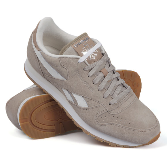 Reebok Mens Beige Reebok Classic CL Leather Suede Trainer main image