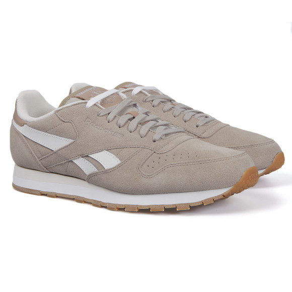 Reebok Mens Beige Reebok Classic CL Leather Suede Trainer main image