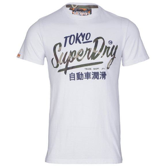 Superdry Mens White Superdry White Ticket Type Camo T-Shirt main image