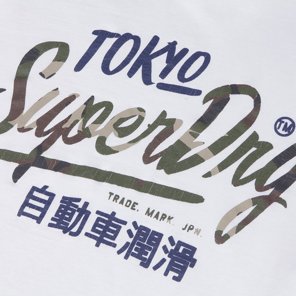 Superdry Mens White Superdry White Ticket Type Camo T-Shirt main image