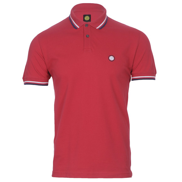 Pretty Green Mens Red Pretty Green Red/Navy New Twin Tipped Polo main image