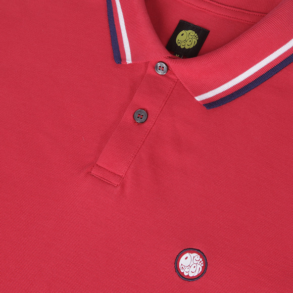 Pretty Green Mens Red Pretty Green Red/Navy New Twin Tipped Polo main image