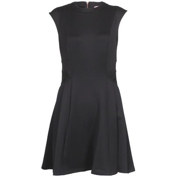 Ted Baker Womens Black Nistee Side Pleat Skater Dress main image