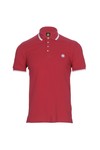 Pretty Green Mens Red Pretty Green Red Stripe Collar Polo
