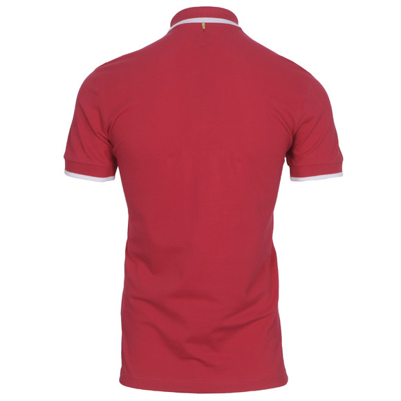 Pretty Green Mens Red Pretty Green Red Stripe Collar Polo main image