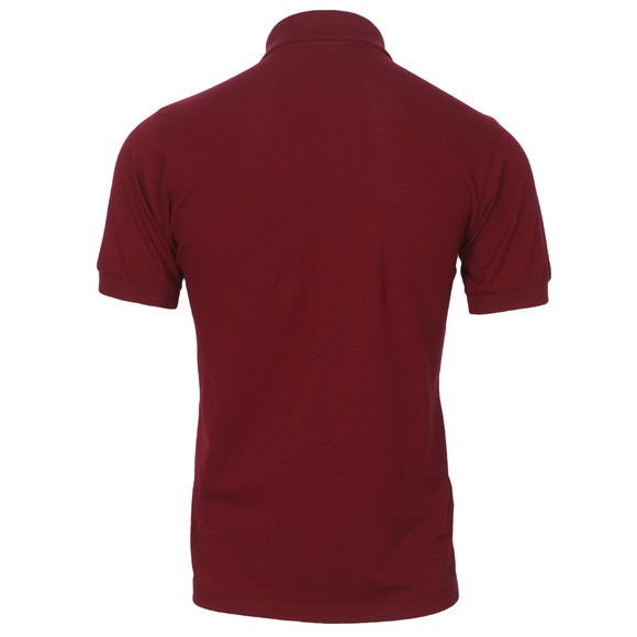 Lacoste Mens Red Lacoste PH1981 Burgundy Ribbed Collar Polo Shirt main image
