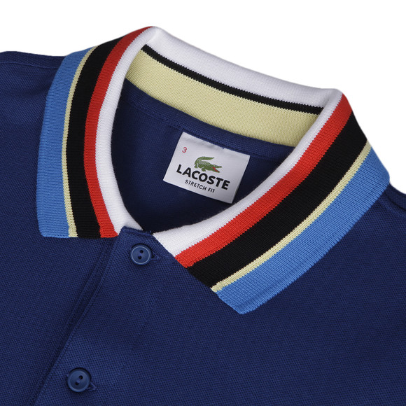 Lacoste Mens Blue Lacoste PH8403 Encrier Coloured Collar Polo Shirt #2