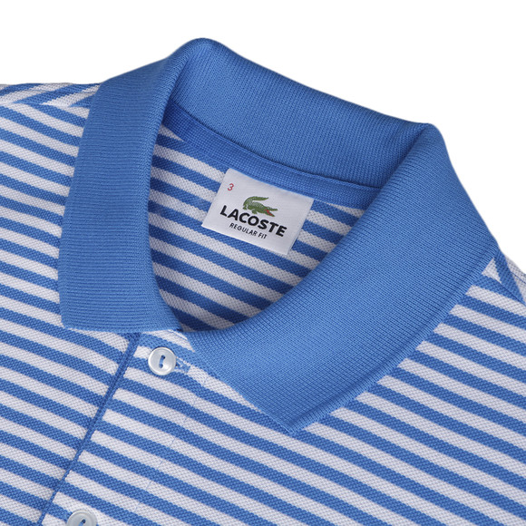 Lacoste Mens Blue Lacoste PH8406 Naufrage Ribbed Collar Striped Polo #2