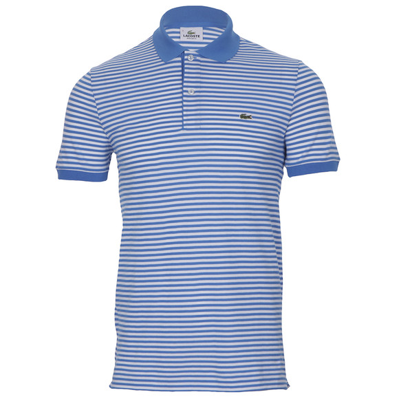 Lacoste Mens Blue Lacoste PH8406 Naufrage Ribbed Collar Striped Polo #1