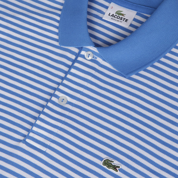 Lacoste Mens Blue Lacoste PH8406 Naufrage Ribbed Collar Striped Polo #3