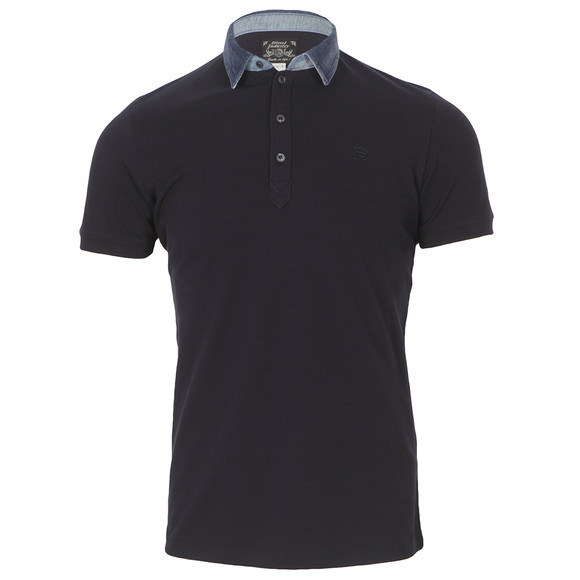 Diesel Mens Blue Diesel Navy T-Brillo Denim Collar Polo #1