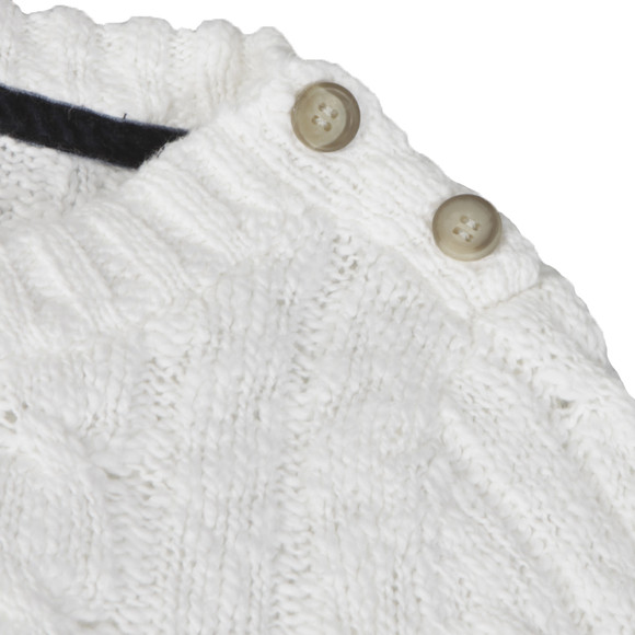 Superdry Womens White Superdry Croyde Summer Cable Crew Jumper #4