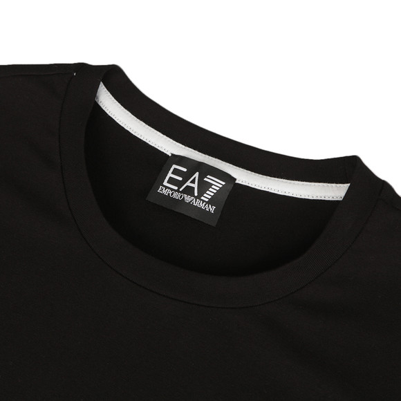 EA7 Emporio Armani Mens Black EA7 Emporio Armani Black Train Raised Logo Crew T-Shirt main image