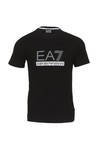EA7 Emporio Armani Mens Black EA7 Emporio Armani Black Train Raised Logo Crew T-Shirt