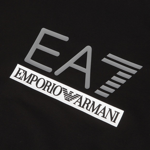 EA7 Emporio Armani Mens Black EA7 Emporio Armani Black Train Raised Logo Crew T-Shirt main image