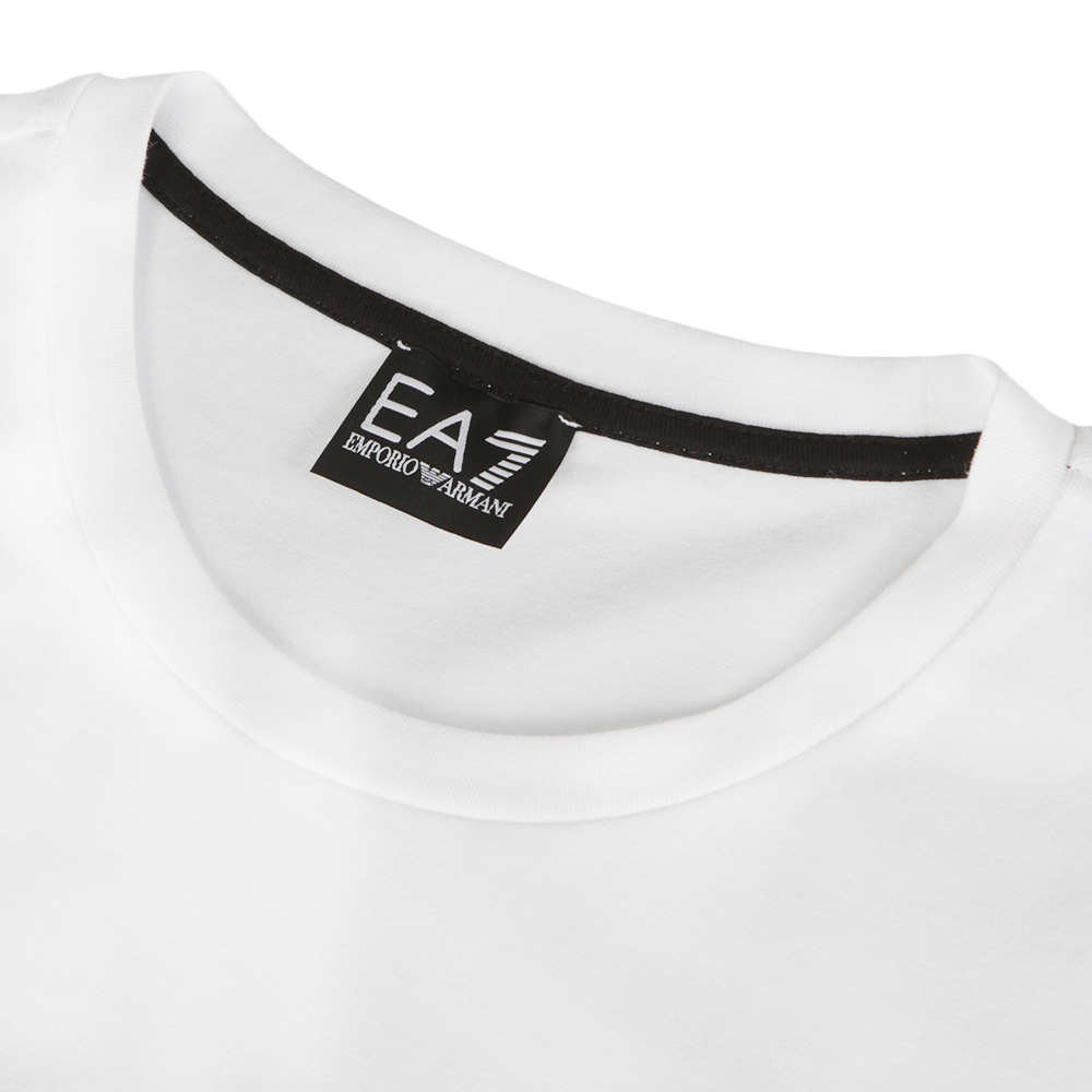 EA7 Emporio Armani White Train Italy Sleeve T-Shirt | Masdings