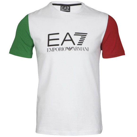EA7 Emporio Armani Mens White EA7 Emporio Armani White Train Italy Sleeve T-Shirt main image