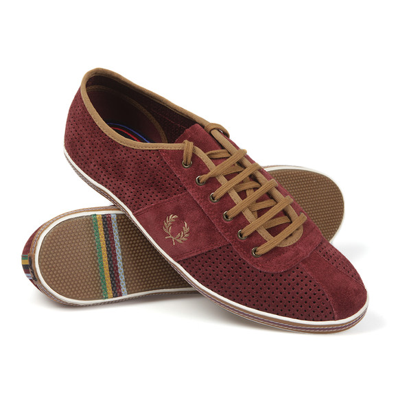 Fred Perry Bradley Wiggins Mens Red Hayes Unlined Suede Trainer main image