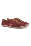 Fred Perry Bradley Wiggins Mens Red Hayes Unlined Suede Trainer