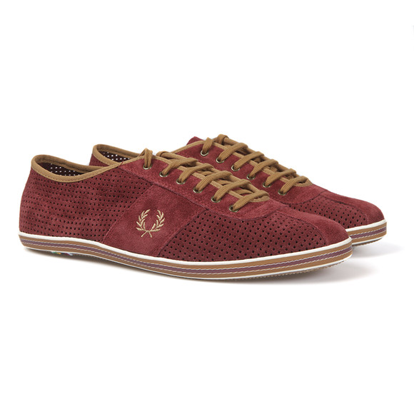Fred Perry Bradley Wiggins Mens Red Hayes Unlined Suede Trainer main image