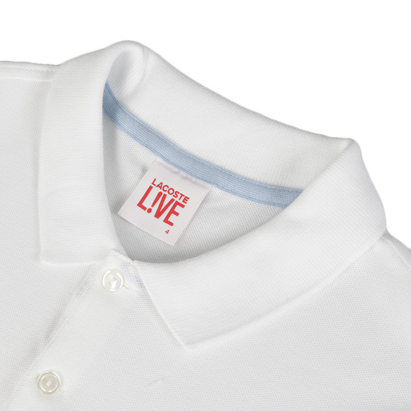 Lacoste Live Mens White Lacoste L!ve PH8602 Blanc/Lagon Polo main image