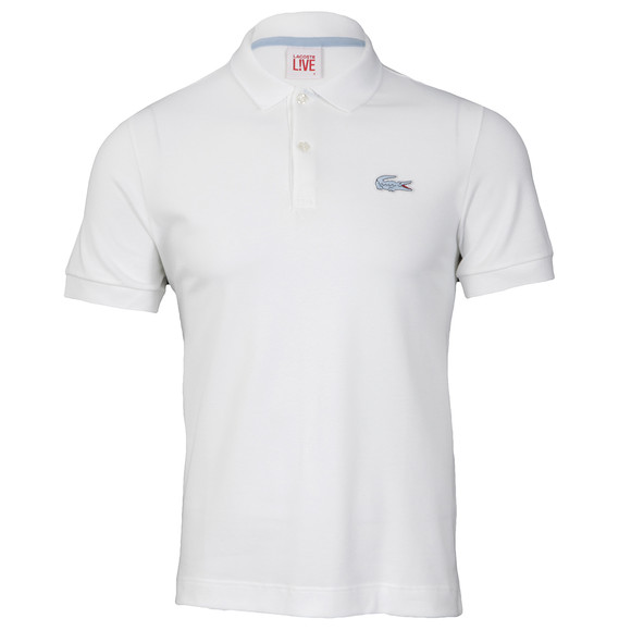 Lacoste Live Mens White Lacoste L!ve PH8602 Blanc/Lagon Polo main image