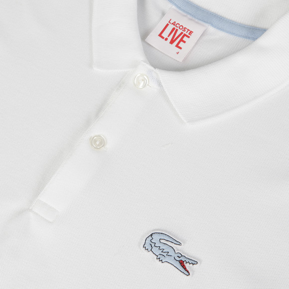 Lacoste Live Mens White Lacoste L!ve PH8602 Blanc/Lagon Polo main image