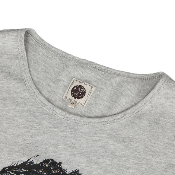 Pretty Green Mens Grey Pretty Green Grey Marl Printed LG Crew T-Shirt main image