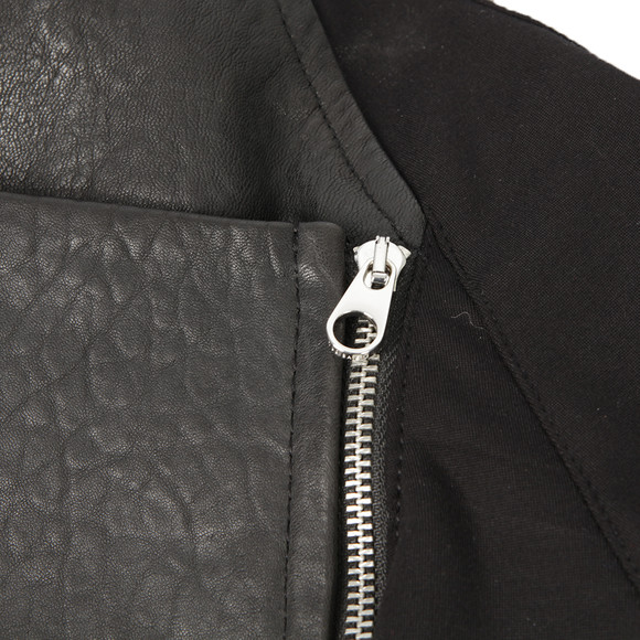 Ted Baker Womens Black Meyaa Panelled Leather Biker Jacket main image