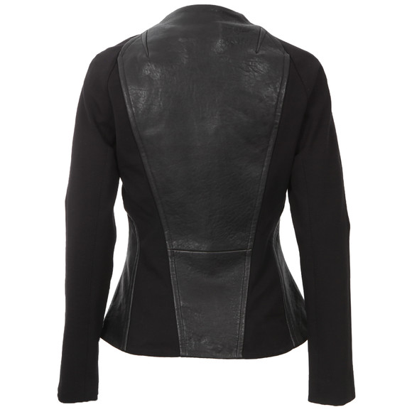 Ted Baker Womens Black Meyaa Panelled Leather Biker Jacket main image