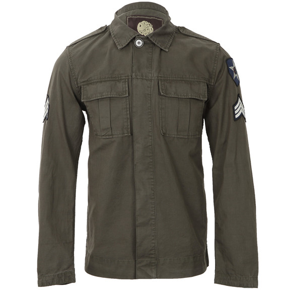 Pretty Green Mens Green Military Lennon Shirt main image