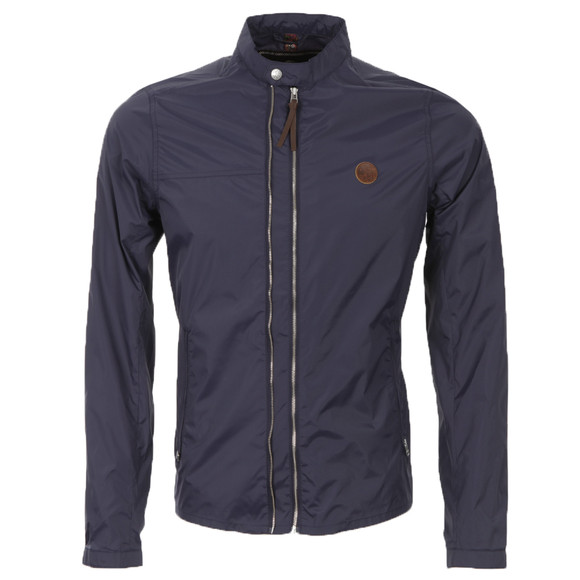Pretty Green Mens Blue Pretty Green Nylon Biker Bomber Jacket main image