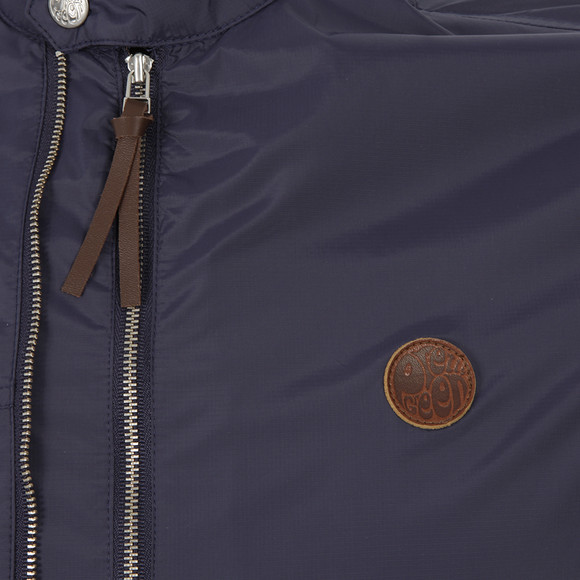 Pretty Green Mens Blue Pretty Green Nylon Biker Bomber Jacket main image