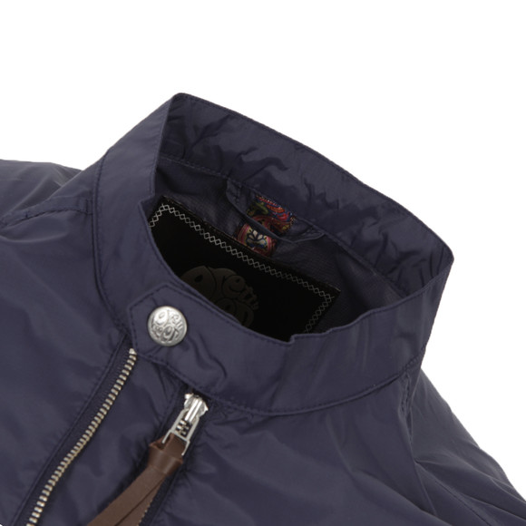 Pretty Green Mens Blue Pretty Green Nylon Biker Bomber Jacket main image