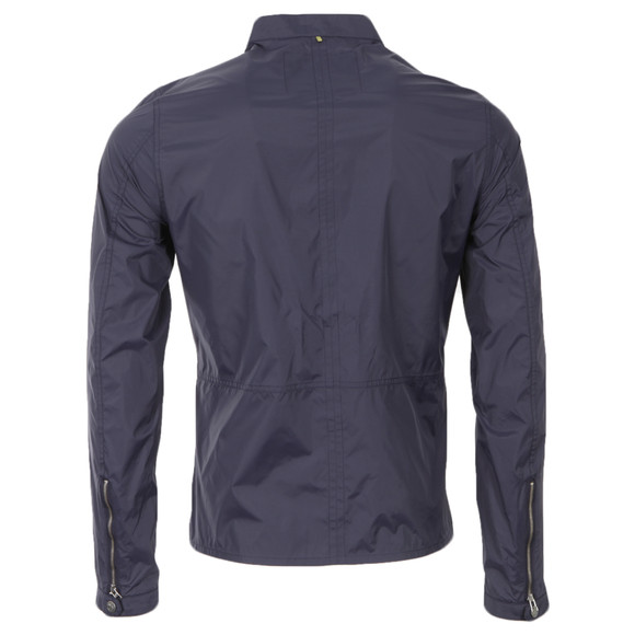 Pretty Green Mens Blue Pretty Green Nylon Biker Bomber Jacket main image