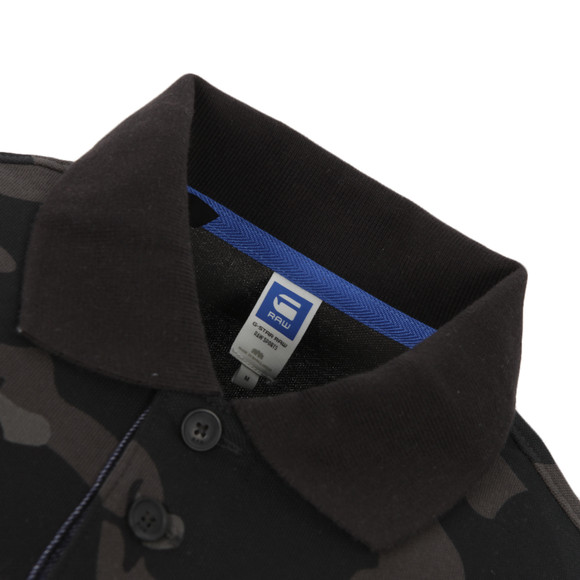 G-Star Mens Black G-Star Joakim Black Camo Polo main image