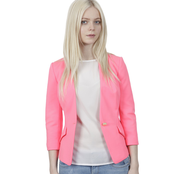 Ted Baker Womens Pink Alisya Curved Hem Jacket #1